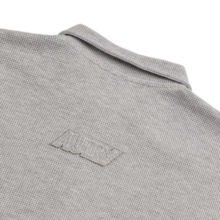 Autry Tonal Logo Waffle Long-Sleeve Polo