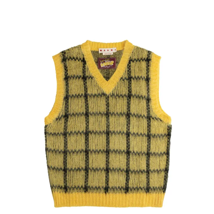 Marni Brushed Check Fuzzy Wuzzy Sleeveless Jumper