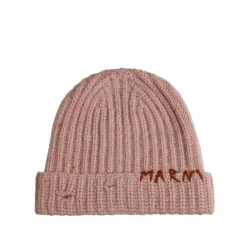 Marni Ribbed Beanie Whit Hand Stitched Logo