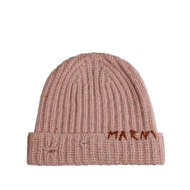 Marni Ribbed Beanie Whit Hand Stitched Logo
