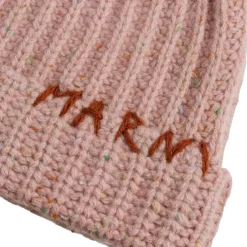 Marni Ribbed Beanie Whit Hand Stitched Logo