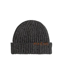 Marni Ribbed Beanie Whit Hand Stitched Logo