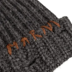 Marni Ribbed Beanie Whit Hand Stitched Logo