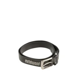 Metalwood Metal Logo Leather Studded Belt
