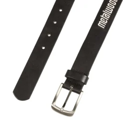 Metalwood Metal Logo Leather Studded Belt