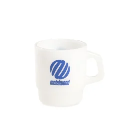 Metalwood Metal Logo Milk Glass Mug