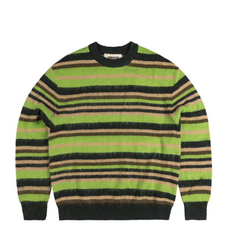Metalwood Striped Mohair Knit Sweater