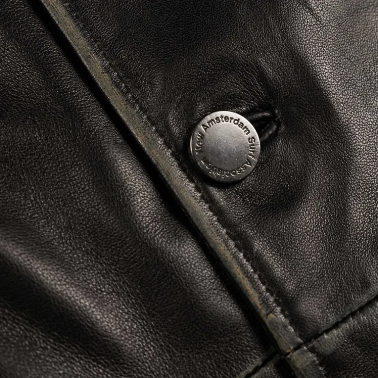 New Amsterdam Surf Association Leather Jacket Boxy Fit