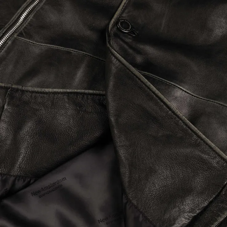 New Amsterdam Surf Association Leather Jacket Boxy Fit