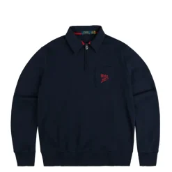 Polo Ralph Lauren Double-Knit Mesh Collared Sweatshirt