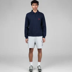 Polo Ralph Lauren Double-Knit Mesh Collared Sweatshirt