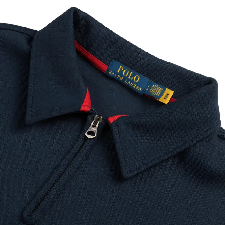 Polo Ralph Lauren Double-Knit Mesh Collared Sweatshirt