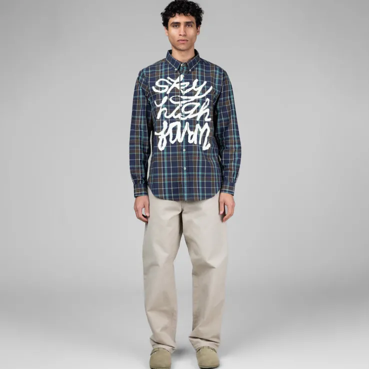 Sky High Farm Universe Hybrid Button Down Shirt Woven Knit