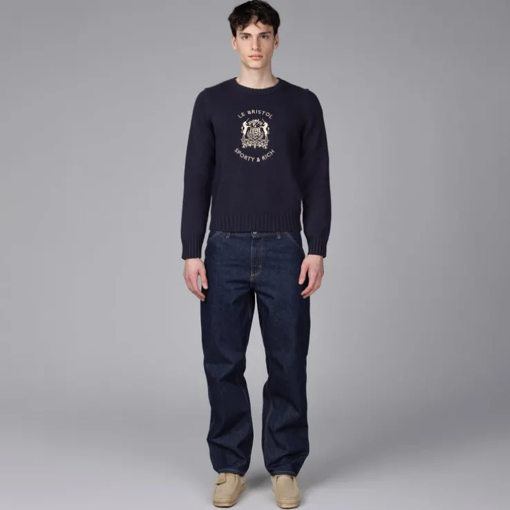 Sporty & Rich Bristol Crest Knitted Sweater